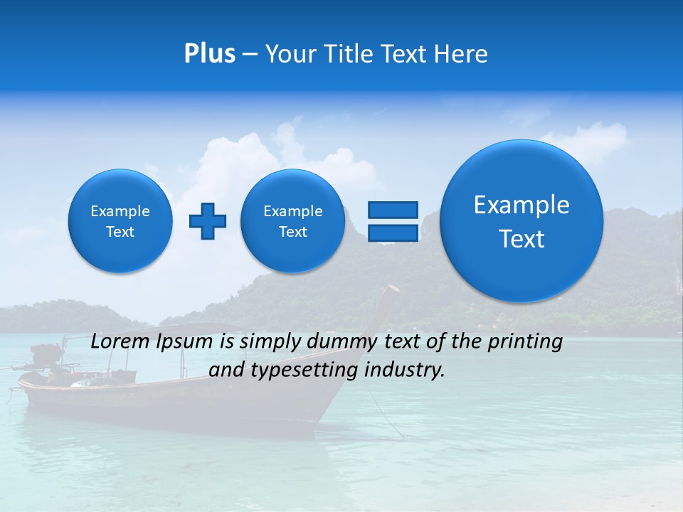 Paradise Boat Blue PowerPoint Template