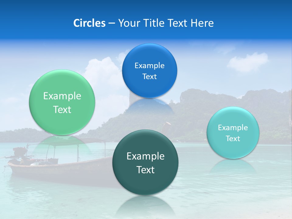 Paradise Boat Blue PowerPoint Template