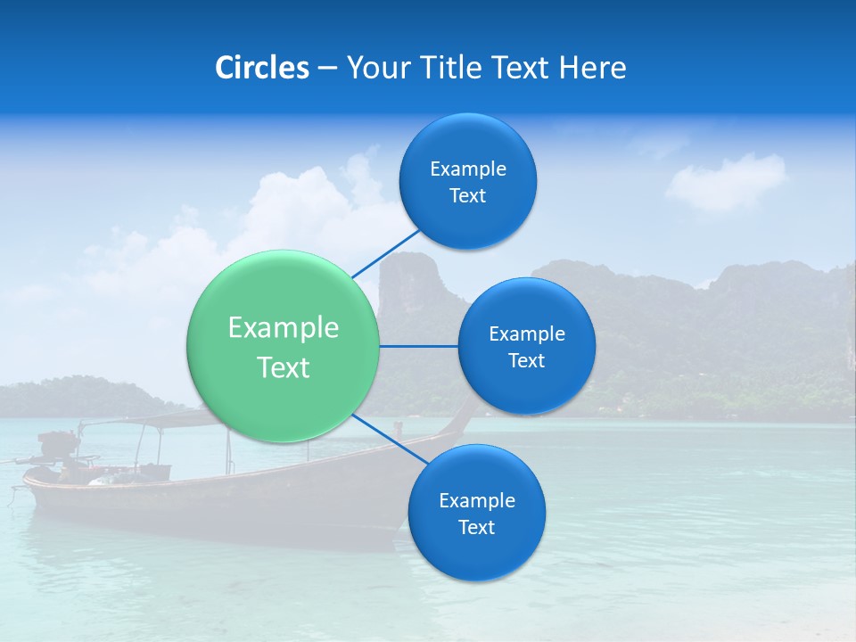 Paradise Boat Blue PowerPoint Template