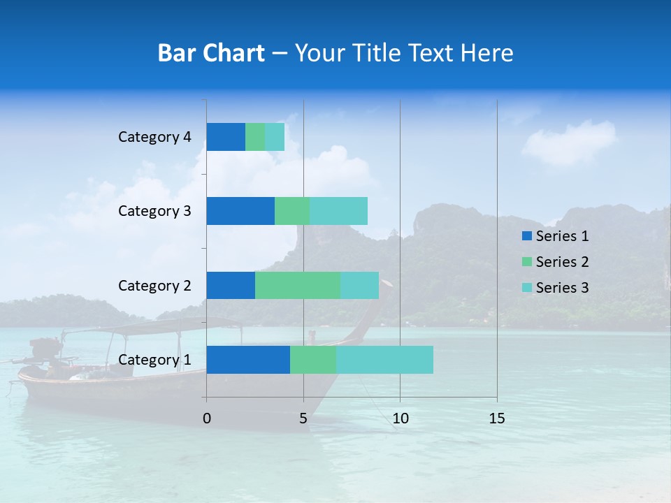 Paradise Boat Blue PowerPoint Template