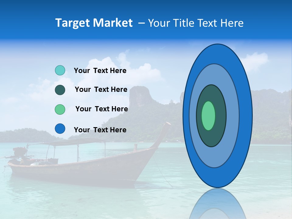 Paradise Boat Blue PowerPoint Template