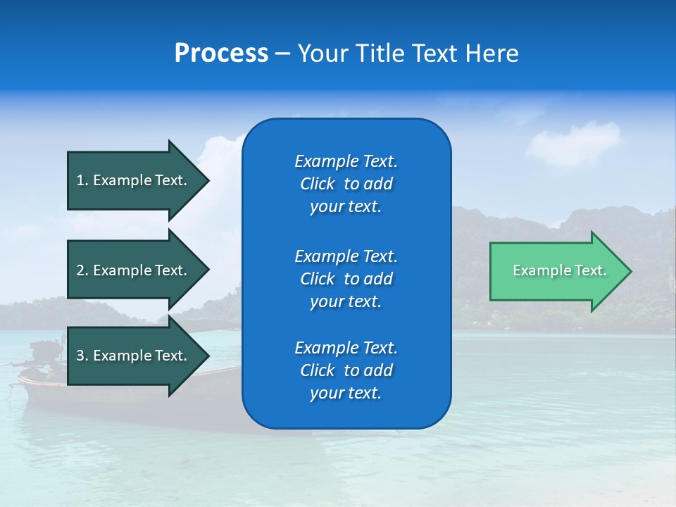 Paradise Boat Blue PowerPoint Template
