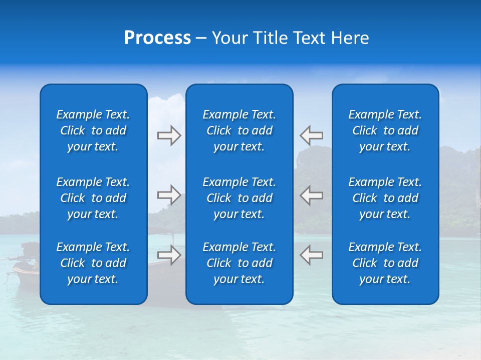 Paradise Boat Blue PowerPoint Template