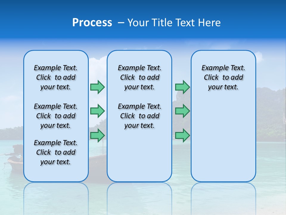 Paradise Boat Blue PowerPoint Template