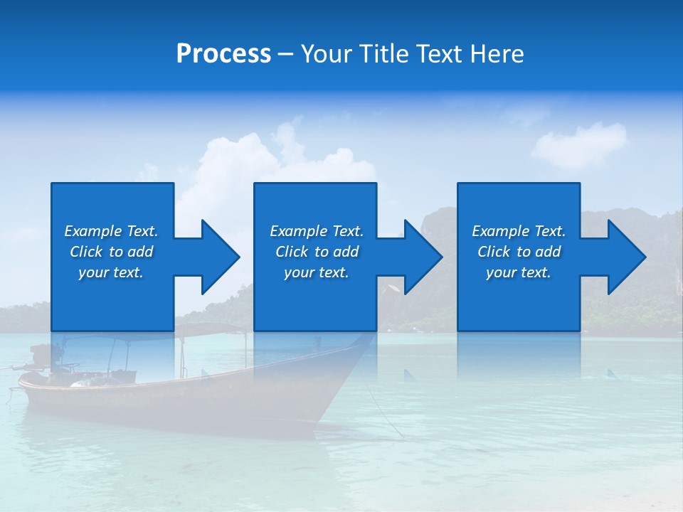 Paradise Boat Blue PowerPoint Template