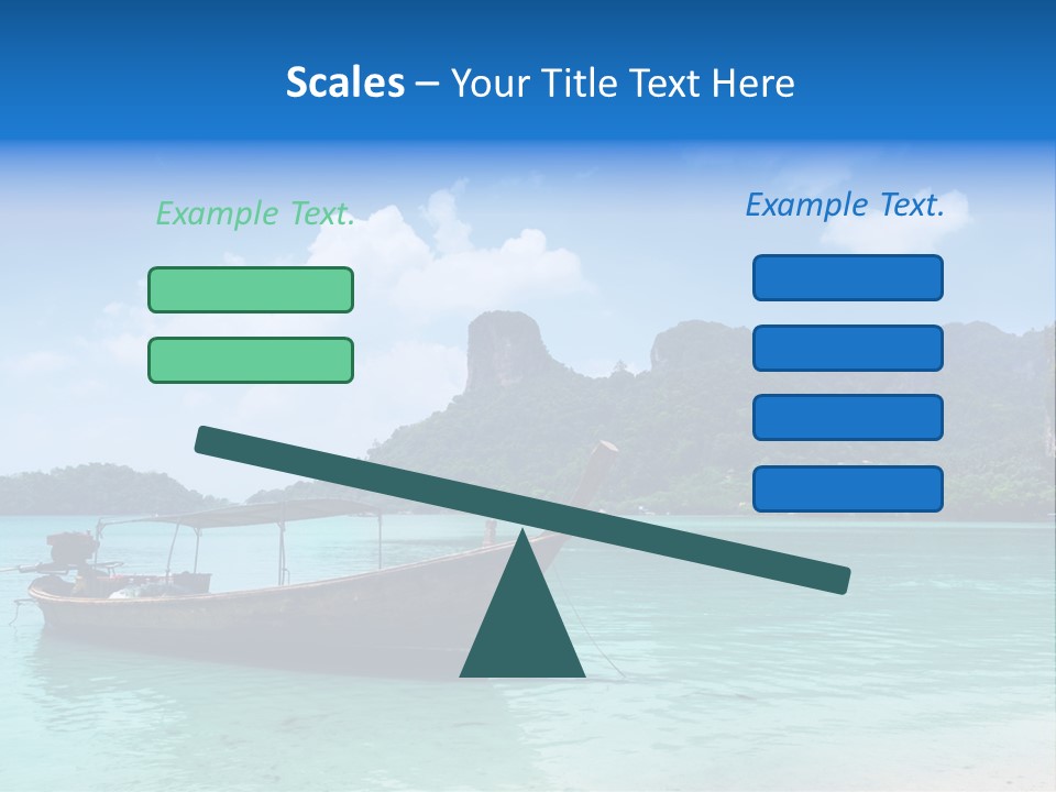 Paradise Boat Blue PowerPoint Template