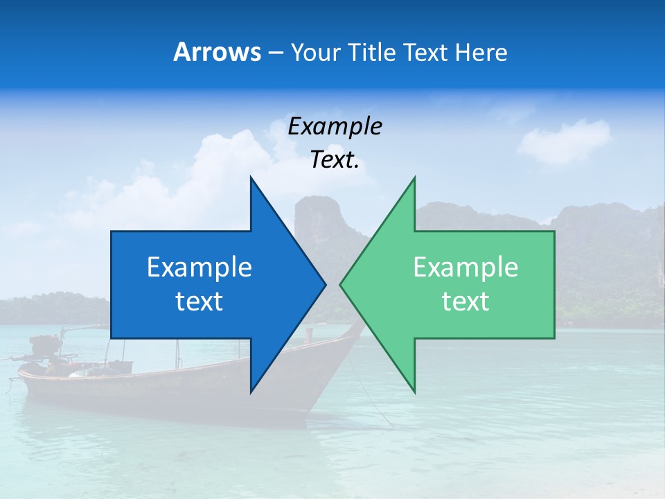 Paradise Boat Blue PowerPoint Template