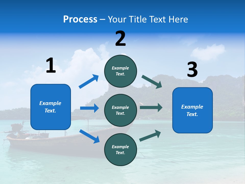 Paradise Boat Blue PowerPoint Template