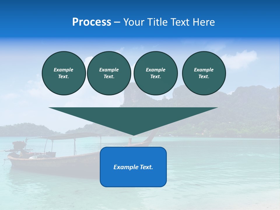 Paradise Boat Blue PowerPoint Template