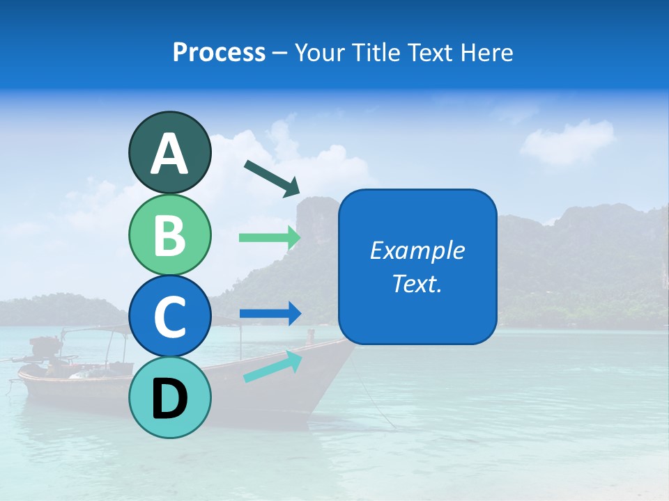 Paradise Boat Blue PowerPoint Template