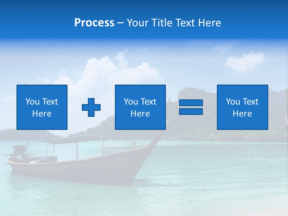 Paradise Boat Blue PowerPoint Template