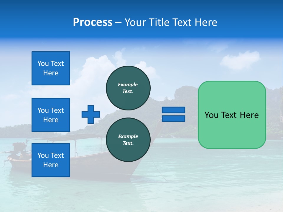 Paradise Boat Blue PowerPoint Template