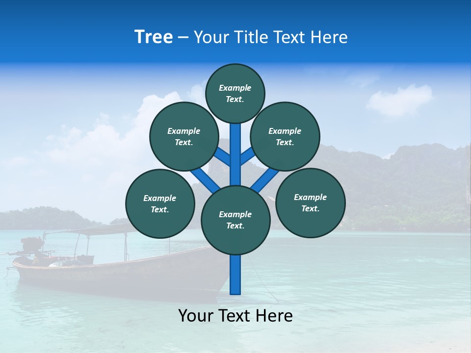 Paradise Boat Blue PowerPoint Template
