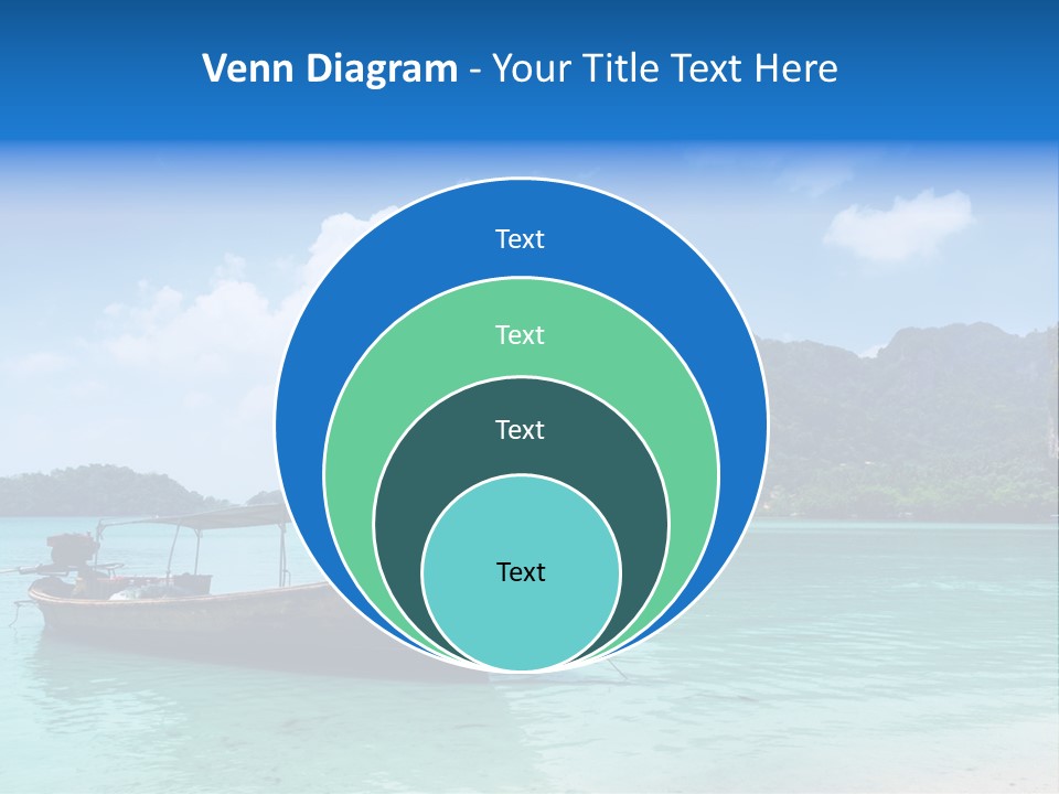 Paradise Boat Blue PowerPoint Template