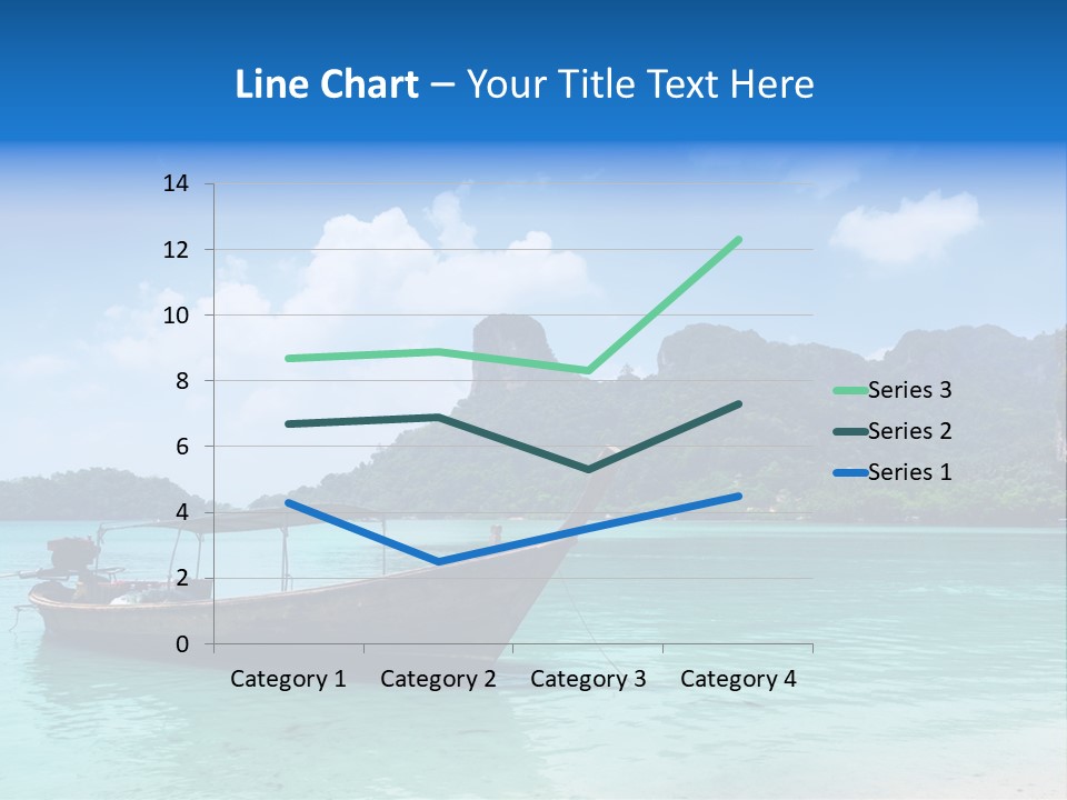 Paradise Boat Blue PowerPoint Template