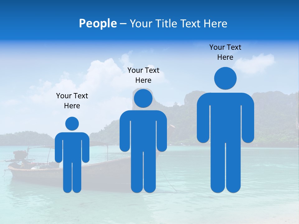 Paradise Boat Blue PowerPoint Template