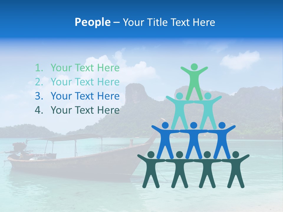 Paradise Boat Blue PowerPoint Template