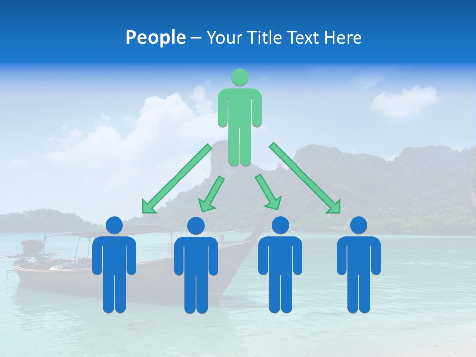 Paradise Boat Blue PowerPoint Template