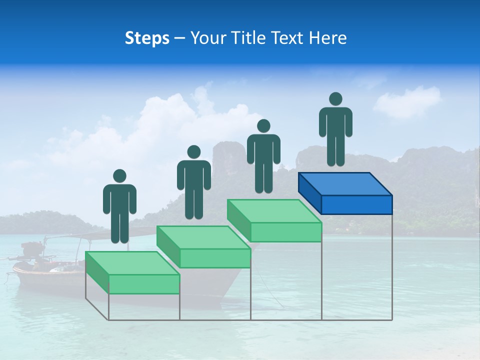 Paradise Boat Blue PowerPoint Template