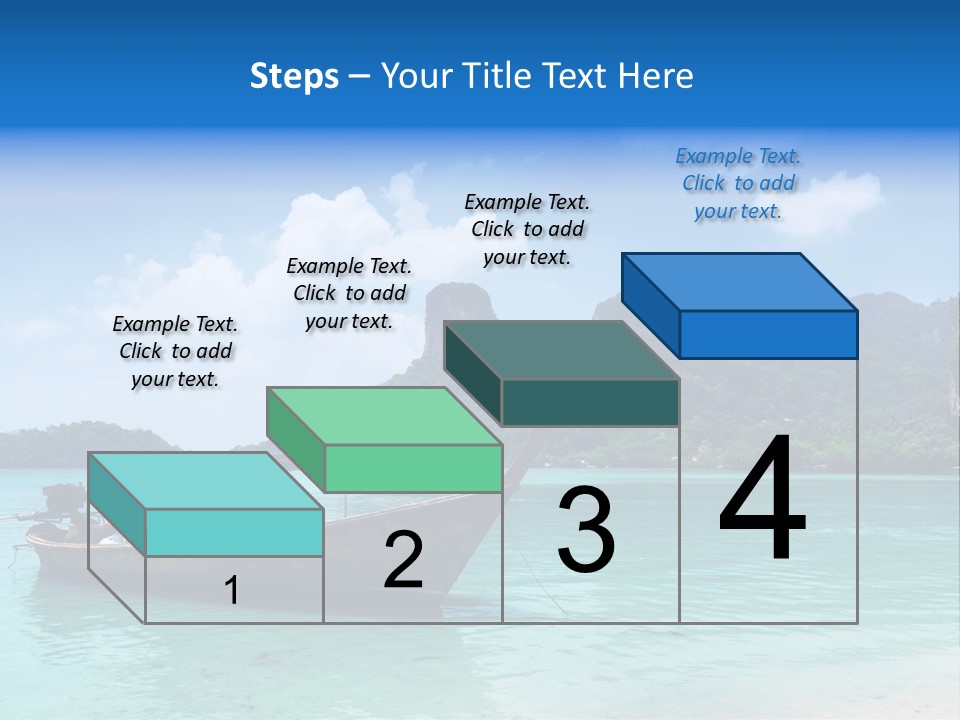 Paradise Boat Blue PowerPoint Template