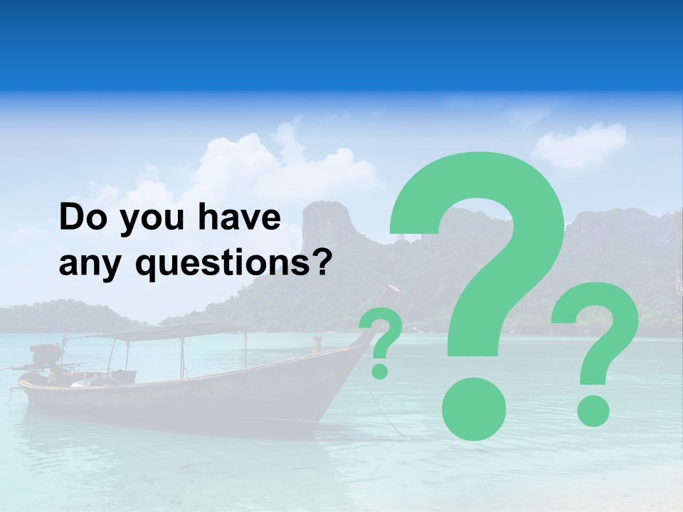 Paradise Boat Blue PowerPoint Template