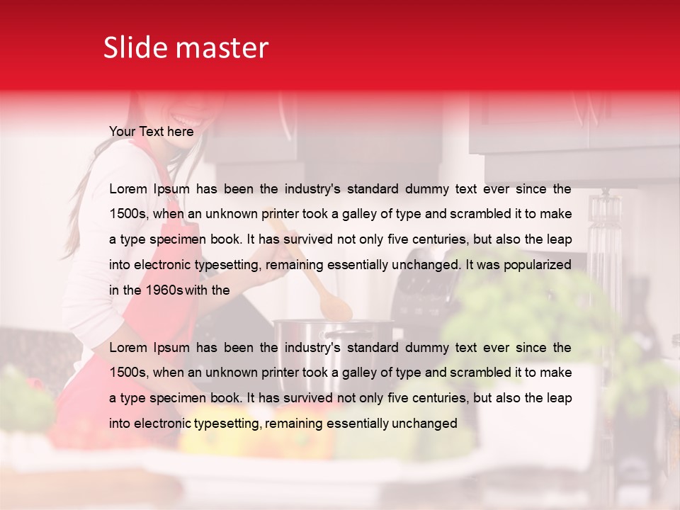 Twenties Red Eating PowerPoint Template