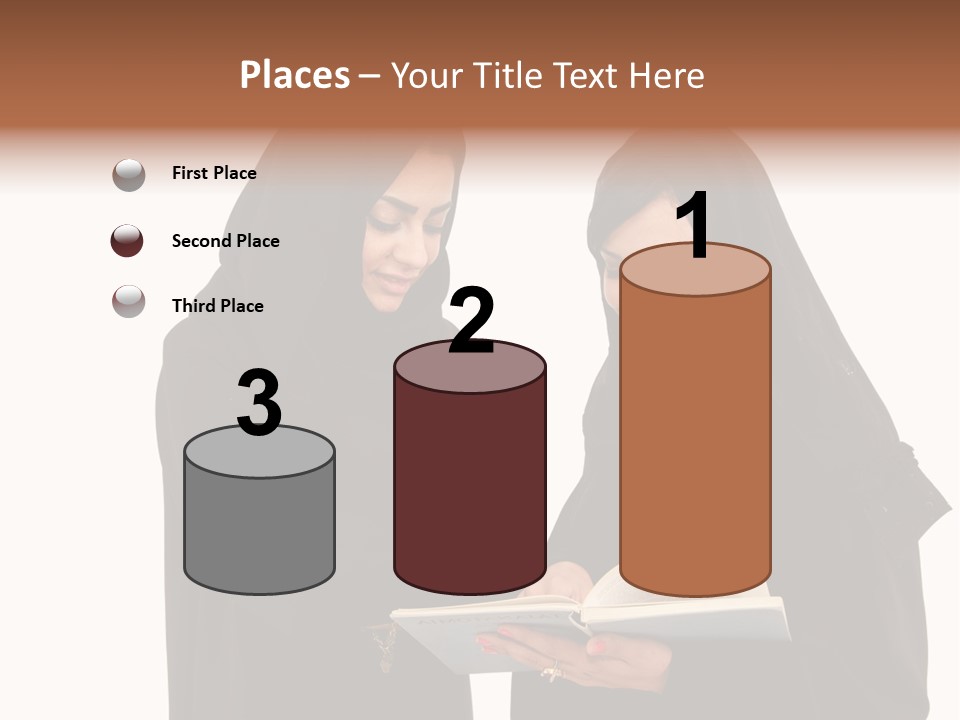 Muslim Women College Cellphone PowerPoint Template