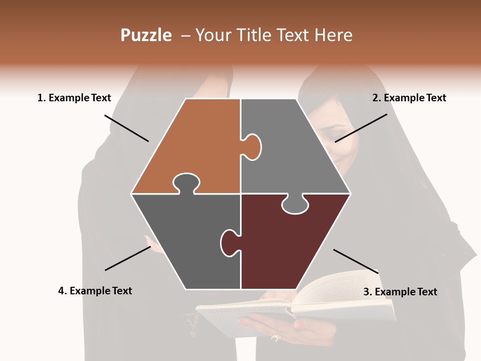 Muslim Women College Cellphone PowerPoint Template