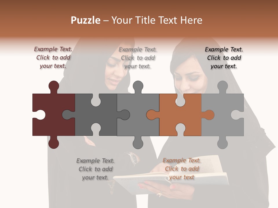 Muslim Women College Cellphone PowerPoint Template