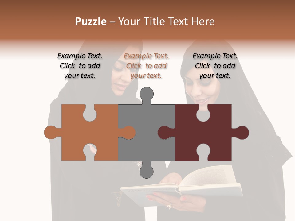 Muslim Women College Cellphone PowerPoint Template