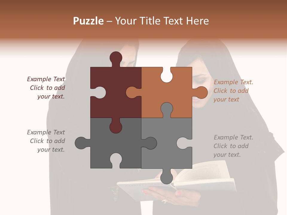 Muslim Women College Cellphone PowerPoint Template