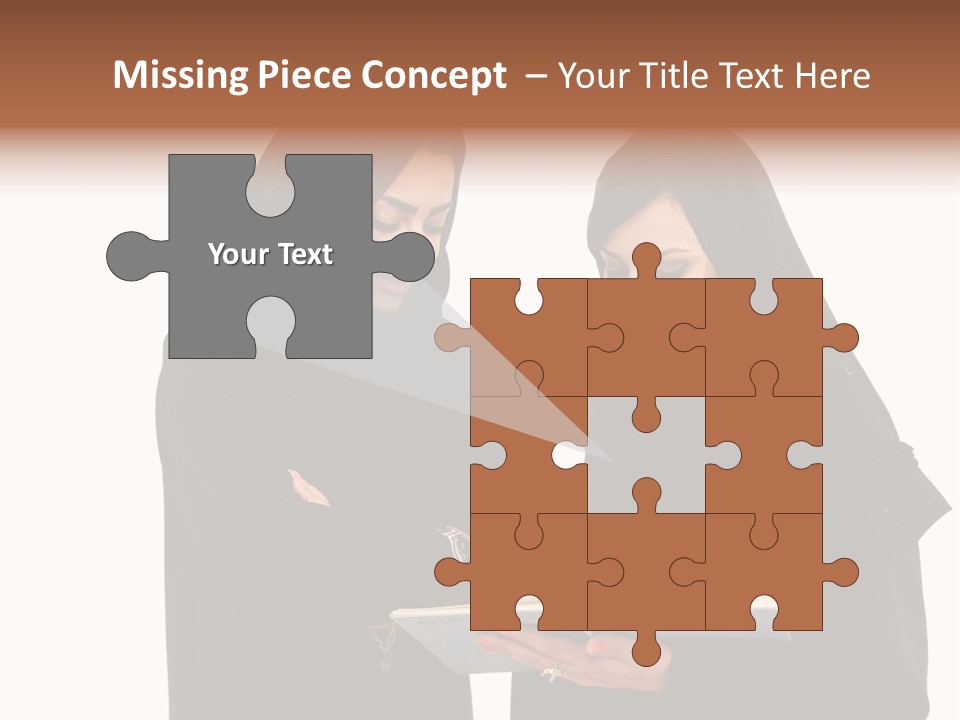 Muslim Women College Cellphone PowerPoint Template