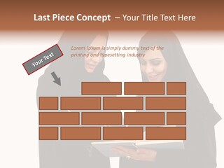 Muslim Women College Cellphone PowerPoint Template