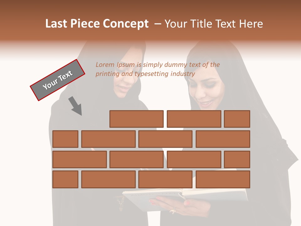 Muslim Women College Cellphone PowerPoint Template