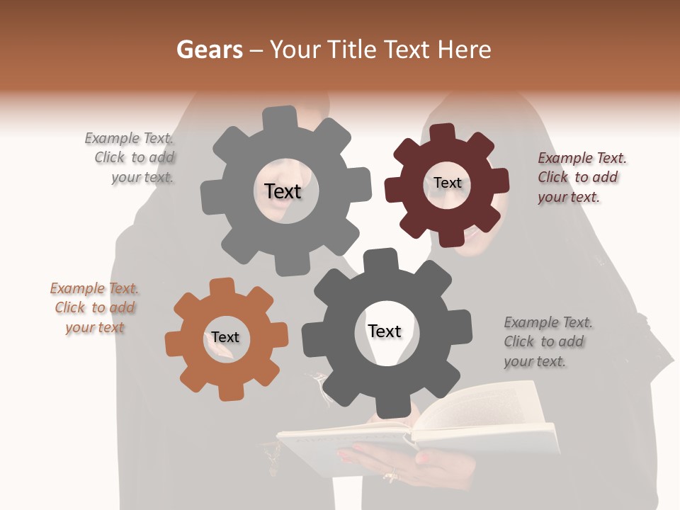 Muslim Women College Cellphone PowerPoint Template