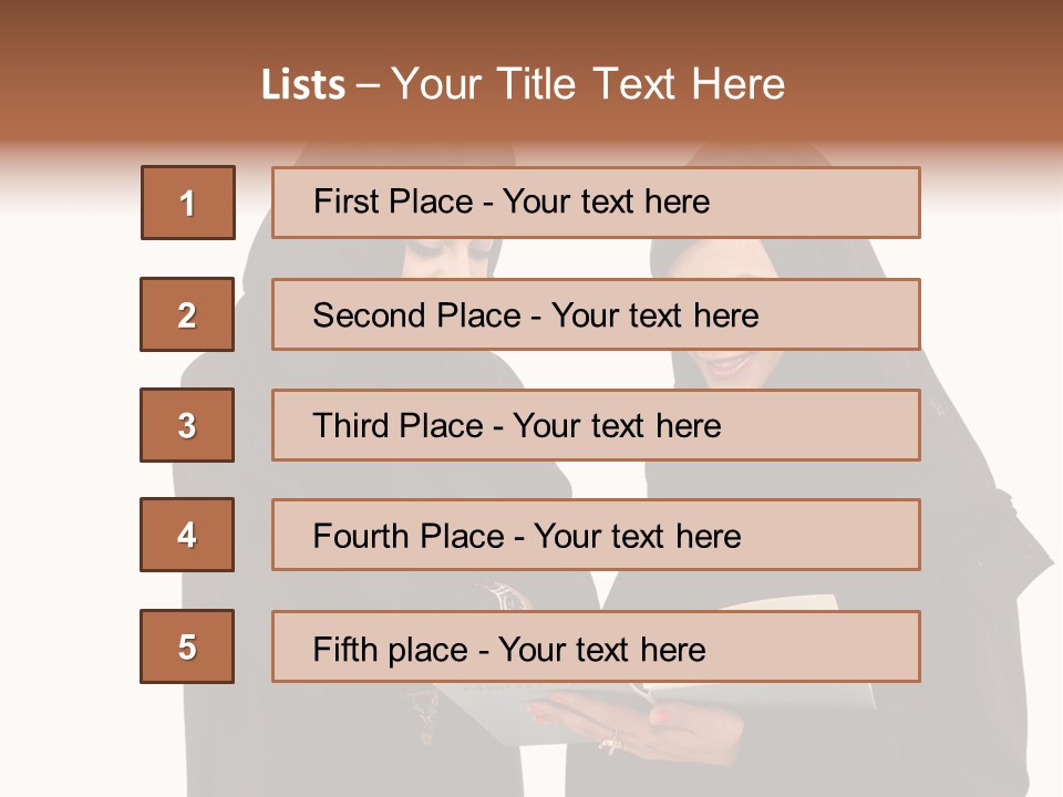 Muslim Women College Cellphone PowerPoint Template
