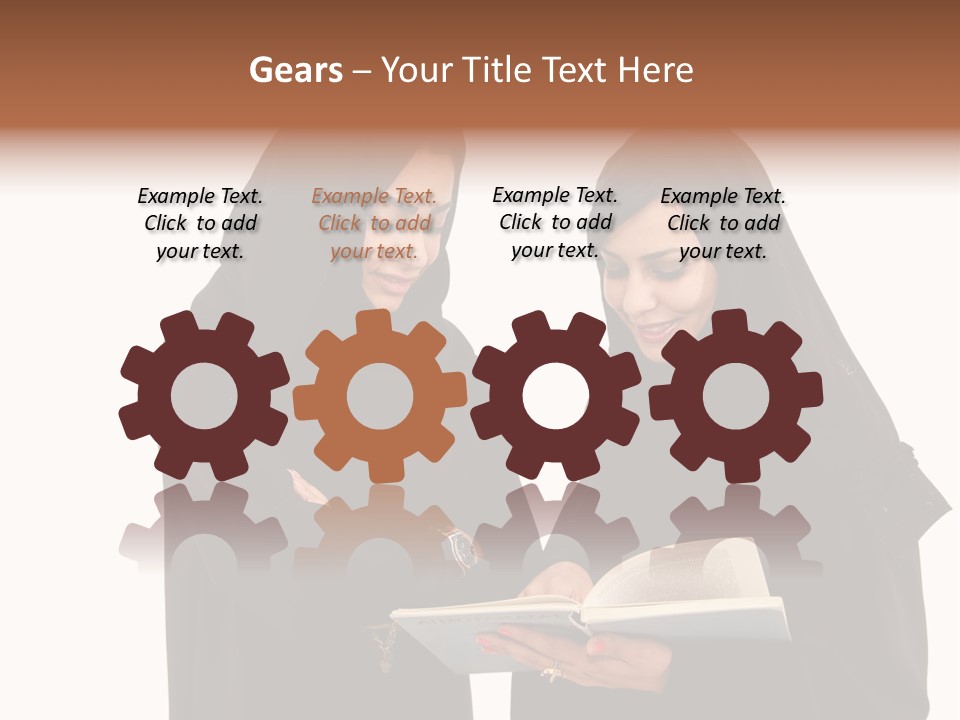 Muslim Women College Cellphone PowerPoint Template