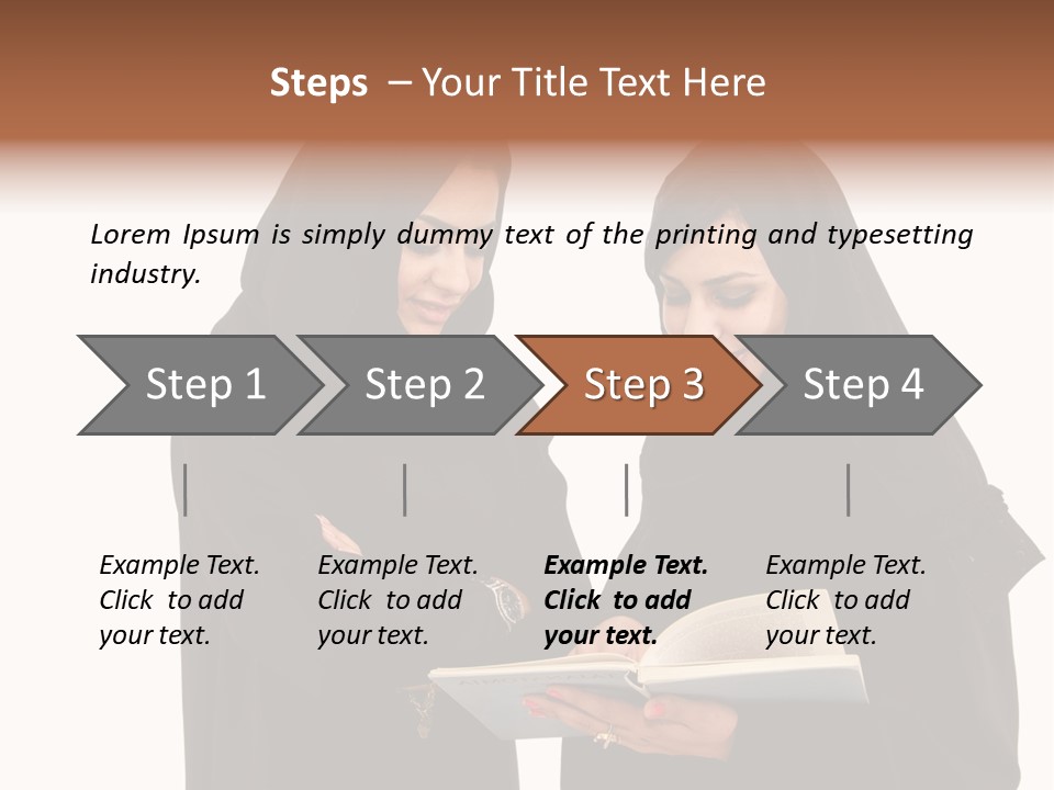Muslim Women College Cellphone PowerPoint Template