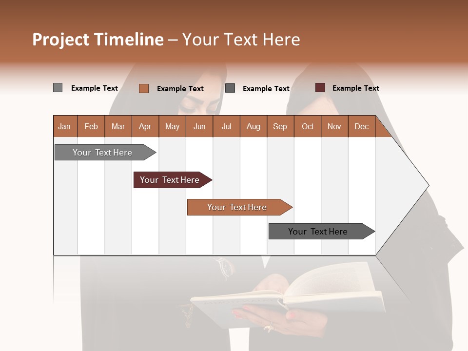 Muslim Women College Cellphone PowerPoint Template