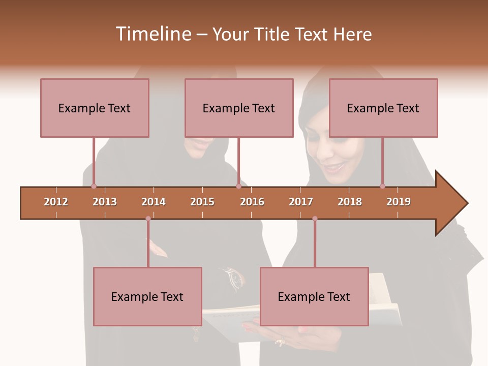 Muslim Women College Cellphone PowerPoint Template