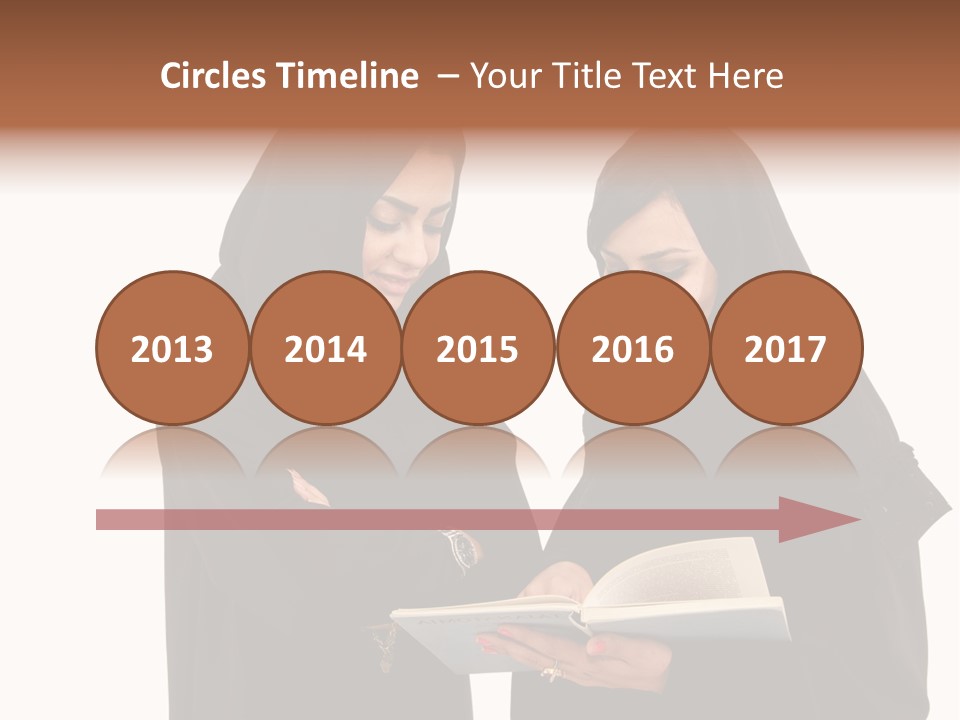 Muslim Women College Cellphone PowerPoint Template