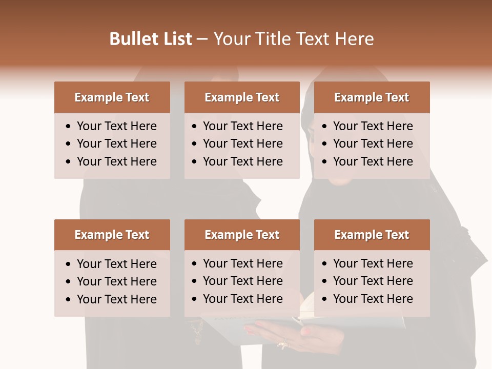 Muslim Women College Cellphone PowerPoint Template