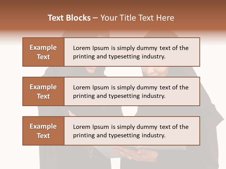 Muslim Women College Cellphone PowerPoint Template