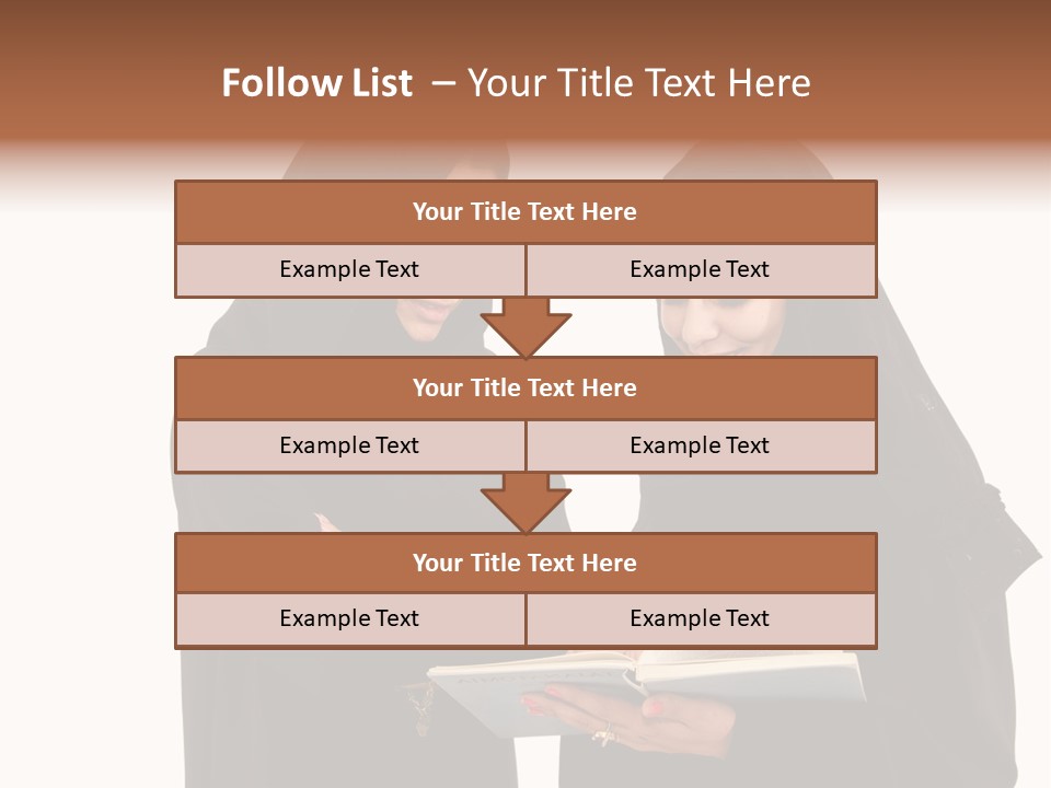 Muslim Women College Cellphone PowerPoint Template
