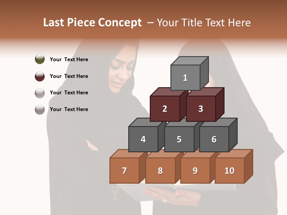 Muslim Women College Cellphone PowerPoint Template