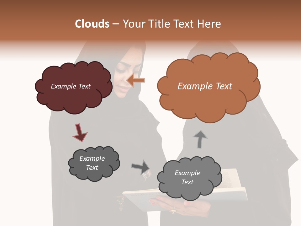 Muslim Women College Cellphone PowerPoint Template