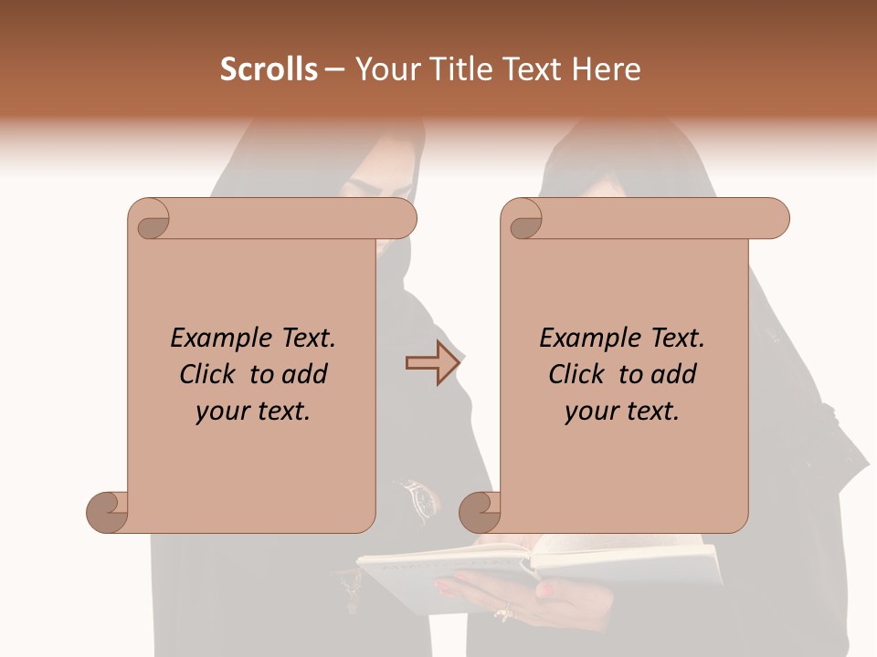 Muslim Women College Cellphone PowerPoint Template