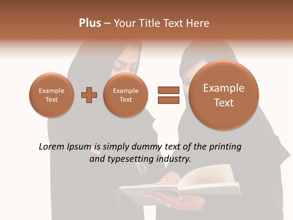 Muslim Women College Cellphone PowerPoint Template