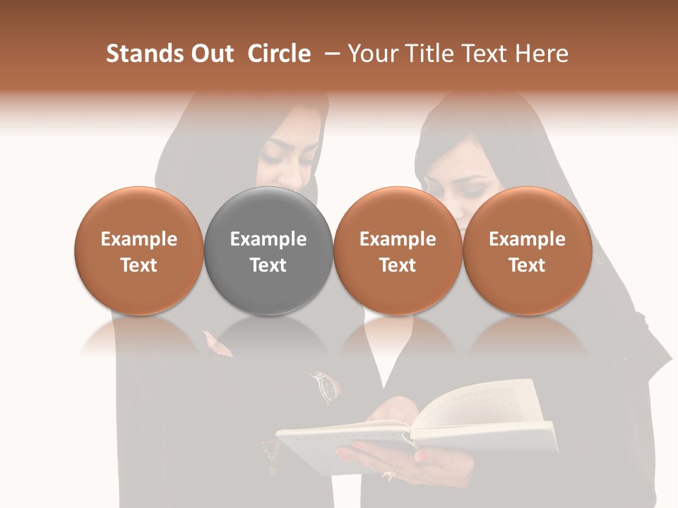 Muslim Women College Cellphone PowerPoint Template