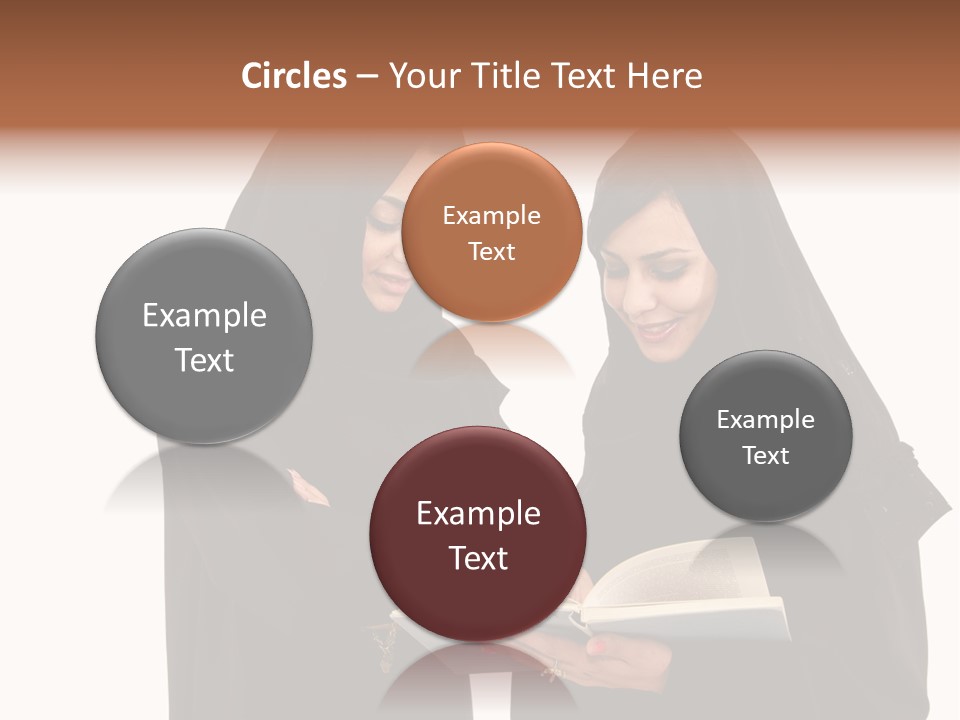 Muslim Women College Cellphone PowerPoint Template